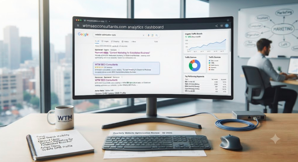 SEO strategy helping an established business improve search visibility in Google.